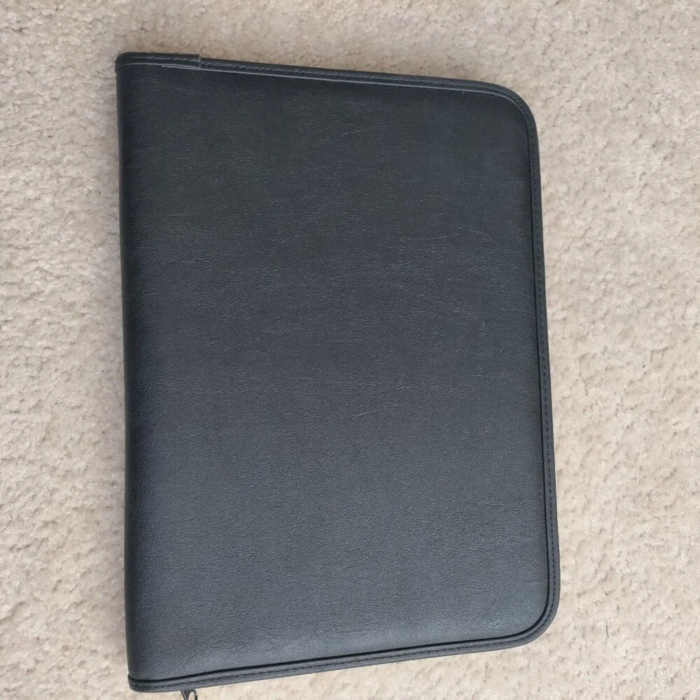 Sprint Logo Gemline Black Faux Leather Padfolio Zip Around Portfolio w/Pen NEW